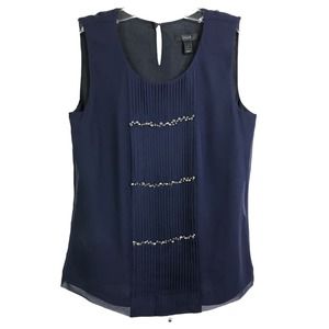 J. Crew Women's Blouse Crystal Embellished Sparkle Rhinestone Pleated Silk Top 0
